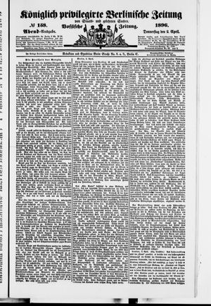 Königlich privilegirte Berlinische Zeitung von Staats- und gelehrten Sachen on Apr 2, 1896