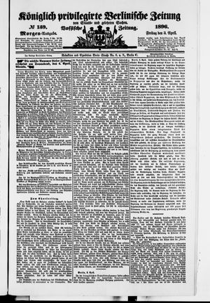 Königlich privilegirte Berlinische Zeitung von Staats- und gelehrten Sachen on Apr 3, 1896