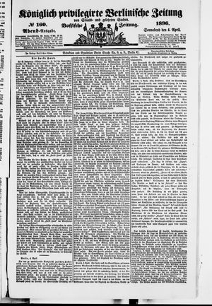 Königlich privilegirte Berlinische Zeitung von Staats- und gelehrten Sachen vom 04.04.1896