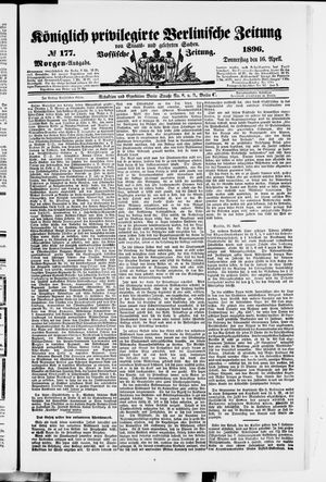 Königlich privilegirte Berlinische Zeitung von Staats- und gelehrten Sachen vom 16.04.1896