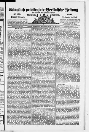 Königlich privilegirte Berlinische Zeitung von Staats- und gelehrten Sachen on Apr 28, 1896