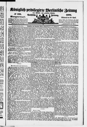 Königlich privilegirte Berlinische Zeitung von Staats- und gelehrten Sachen on Apr 29, 1896