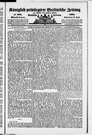Königlich privilegirte Berlinische Zeitung von Staats- und gelehrten Sachen on Apr 29, 1896