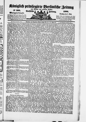 Königlich privilegirte Berlinische Zeitung von Staats- und gelehrten Sachen on May 5, 1896