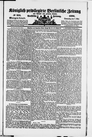 Königlich privilegirte Berlinische Zeitung von Staats- und gelehrten Sachen on May 7, 1896