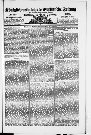 Königlich privilegirte Berlinische Zeitung von Staats- und gelehrten Sachen on May 8, 1896