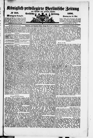 Königlich privilegirte Berlinische Zeitung von Staats- und gelehrten Sachen vom 10.05.1896