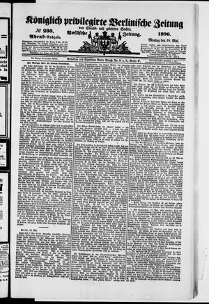 Königlich privilegirte Berlinische Zeitung von Staats- und gelehrten Sachen on May 18, 1896