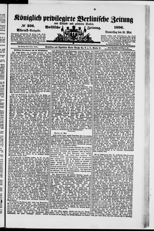 Königlich privilegirte Berlinische Zeitung von Staats- und gelehrten Sachen vom 21.05.1896
