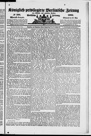 Königlich privilegirte Berlinische Zeitung von Staats- und gelehrten Sachen vom 27.05.1896