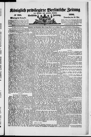 Königlich privilegirte Berlinische Zeitung von Staats- und gelehrten Sachen on May 28, 1896