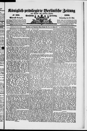 Königlich privilegirte Berlinische Zeitung von Staats- und gelehrten Sachen vom 28.05.1896