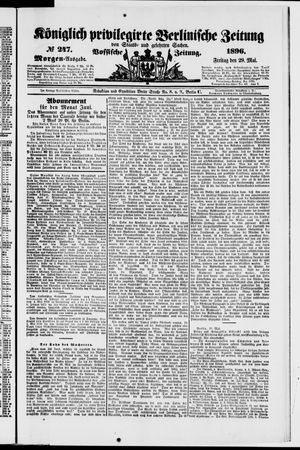 Königlich privilegirte Berlinische Zeitung von Staats- und gelehrten Sachen on May 29, 1896