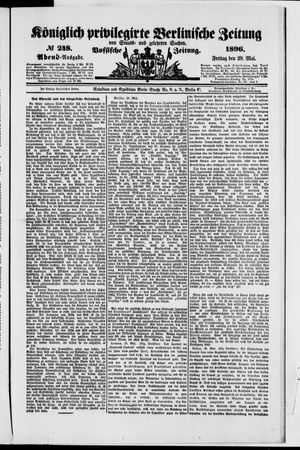 Königlich privilegirte Berlinische Zeitung von Staats- und gelehrten Sachen on May 29, 1896