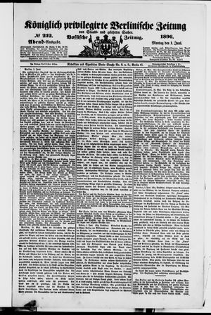 Königlich privilegirte Berlinische Zeitung von Staats- und gelehrten Sachen on Jun 1, 1896