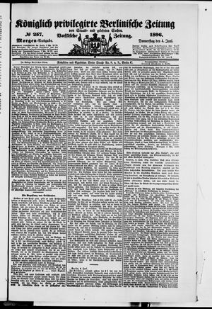 Königlich privilegirte Berlinische Zeitung von Staats- und gelehrten Sachen vom 04.06.1896