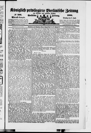 Königlich privilegirte Berlinische Zeitung von Staats- und gelehrten Sachen vom 09.06.1896