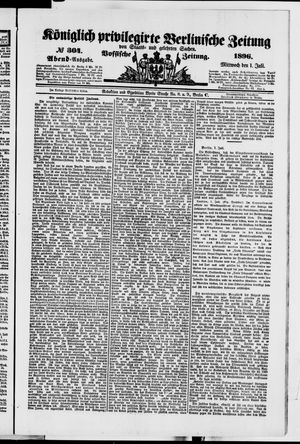 Königlich privilegirte Berlinische Zeitung von Staats- und gelehrten Sachen on Jul 1, 1896