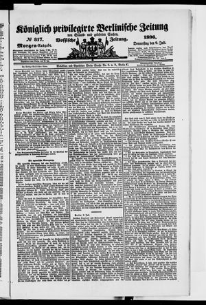 Königlich privilegirte Berlinische Zeitung von Staats- und gelehrten Sachen vom 09.07.1896