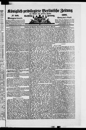 Königlich privilegirte Berlinische Zeitung von Staats- und gelehrten Sachen on Aug 2, 1896