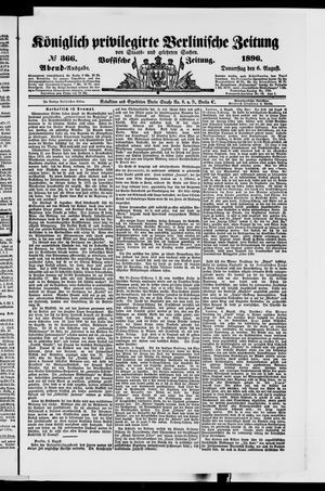 Königlich privilegirte Berlinische Zeitung von Staats- und gelehrten Sachen vom 06.08.1896