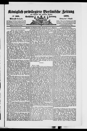 Königlich privilegirte Berlinische Zeitung von Staats- und gelehrten Sachen vom 07.08.1896
