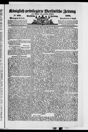 Königlich privilegirte Berlinische Zeitung von Staats- und gelehrten Sachen vom 08.08.1896