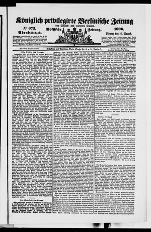 Königlich privilegirte Berlinische Zeitung von Staats- und gelehrten Sachen vom 10.08.1896