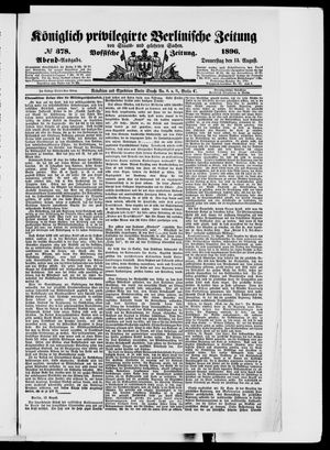 Königlich privilegirte Berlinische Zeitung von Staats- und gelehrten Sachen on Aug 13, 1896