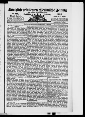 Königlich privilegirte Berlinische Zeitung von Staats- und gelehrten Sachen vom 14.08.1896