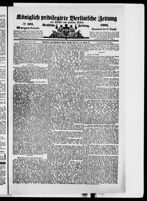 Königlich privilegirte Berlinische Zeitung von Staats- und gelehrten Sachen vom 15.08.1896