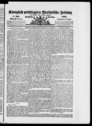 Königlich privilegirte Berlinische Zeitung von Staats- und gelehrten Sachen vom 18.08.1896