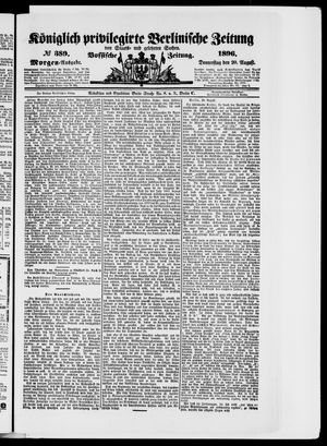 Königlich privilegirte Berlinische Zeitung von Staats- und gelehrten Sachen vom 20.08.1896