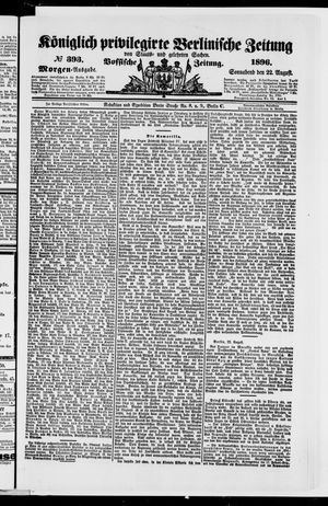 Königlich privilegirte Berlinische Zeitung von Staats- und gelehrten Sachen vom 22.08.1896