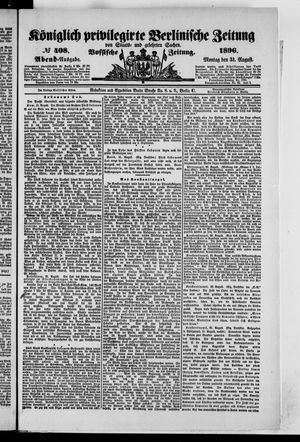 Königlich privilegirte Berlinische Zeitung von Staats- und gelehrten Sachen vom 31.08.1896