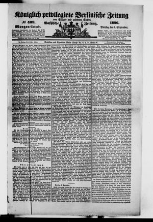 Königlich privilegirte Berlinische Zeitung von Staats- und gelehrten Sachen vom 01.09.1896