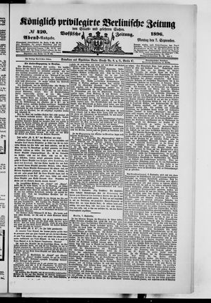 Königlich privilegirte Berlinische Zeitung von Staats- und gelehrten Sachen vom 07.09.1896