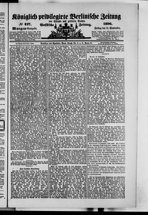 Königlich privilegirte Berlinische Zeitung von Staats- und gelehrten Sachen vom 11.09.1896