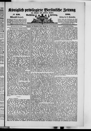Königlich privilegirte Berlinische Zeitung von Staats- und gelehrten Sachen vom 11.09.1896