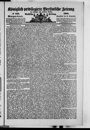 Königlich privilegirte Berlinische Zeitung von Staats- und gelehrten Sachen vom 12.09.1896