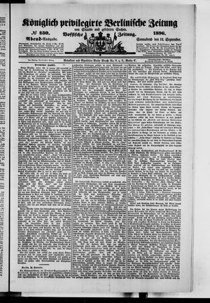 Königlich privilegirte Berlinische Zeitung von Staats- und gelehrten Sachen vom 12.09.1896