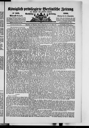 Königlich privilegirte Berlinische Zeitung von Staats- und gelehrten Sachen vom 14.09.1896