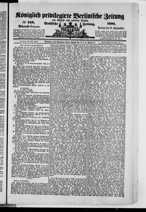 Königlich privilegirte Berlinische Zeitung von Staats- und gelehrten Sachen vom 18.09.1896