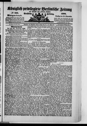 Königlich privilegirte Berlinische Zeitung von Staats- und gelehrten Sachen vom 22.09.1896