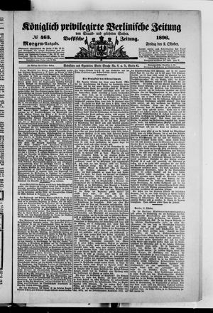 Königlich privilegirte Berlinische Zeitung von Staats- und gelehrten Sachen vom 02.10.1896