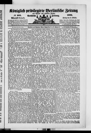 Königlich privilegirte Berlinische Zeitung von Staats- und gelehrten Sachen vom 02.10.1896