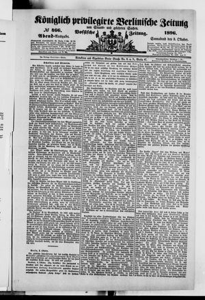 Königlich privilegirte Berlinische Zeitung von Staats- und gelehrten Sachen vom 03.10.1896