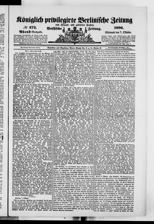 Königlich privilegirte Berlinische Zeitung von Staats- und gelehrten Sachen vom 07.10.1896