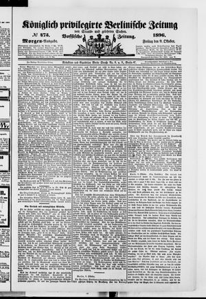 Königlich privilegirte Berlinische Zeitung von Staats- und gelehrten Sachen vom 09.10.1896