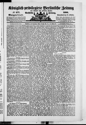 Königlich privilegirte Berlinische Zeitung von Staats- und gelehrten Sachen vom 10.10.1896